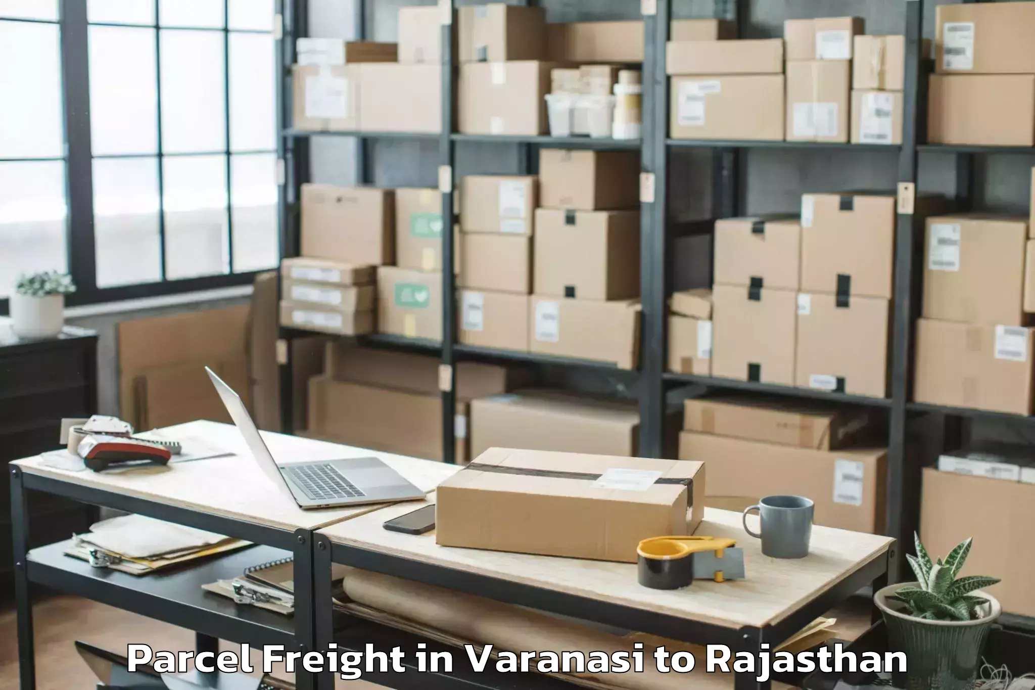 Easy Varanasi to Balaran Parcel Freight Booking